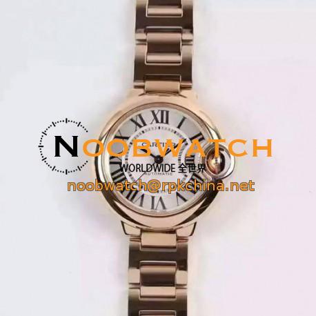 Replica Cartier Ballon Bleu Ladies W6920096 Rose Gold Silver Dial Swiss 2671