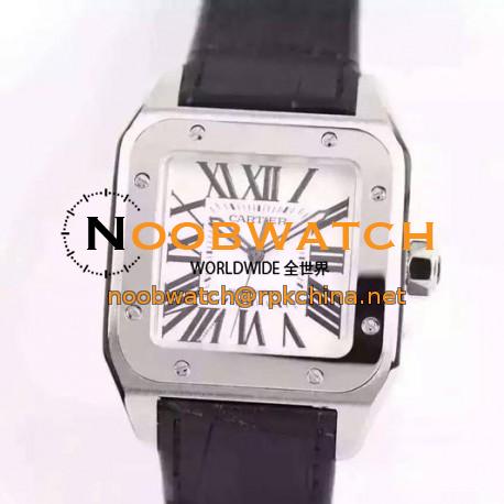 Replica Cartier Santos 100 Midsize Stainless Steel White Dial Swiss 2671