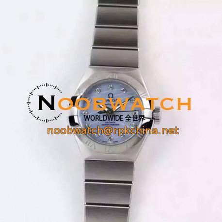 Replica Omega Constellation Double Eagle Lady 27MM Stainless Steel Blue Dial Swiss 8520