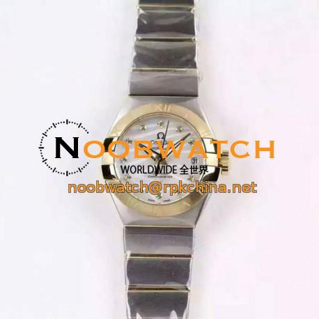 Replica Omega Constellation Double Eagle Lady 27MM Stainless Steel & Yellow Gold White Dial Swiss 8520