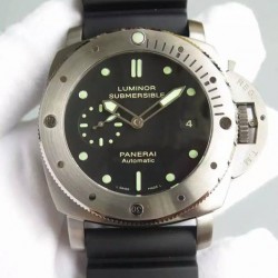 Replica Panerai Luminor Submersibe 1950 PAM 305 Titanium Black Dial Swiss P9000