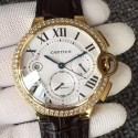 Replica Cartier Ballon Bleu Chronograph Yellow Gold & Diamonds White Dial Swiss 7750