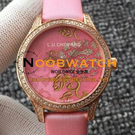 Replica Chopard L.U.C XP Esprit de Fleurier Peony Rose Gold & Diamonds Pink Dial Swiss L.U.C 96.23-L