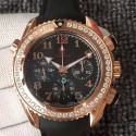 Replica Omega Seamaster Planet Ocean Chronograph Olympics Rose Gold & Diamonds Black Dial Swiss 7750