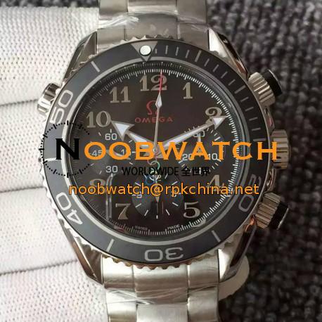 Replica Omega Seamaster Planet Ocean Chronograph Olympics Stainless Steel Black Dial Swiss 7750