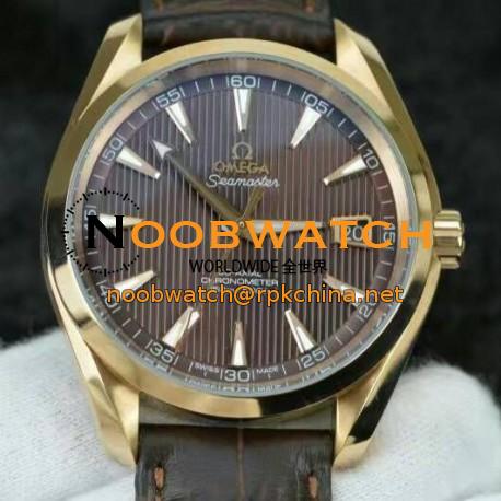 Replica Omega Seamaster Aqua Terra 150M Rose Gold Brown Dial Swiss 8501