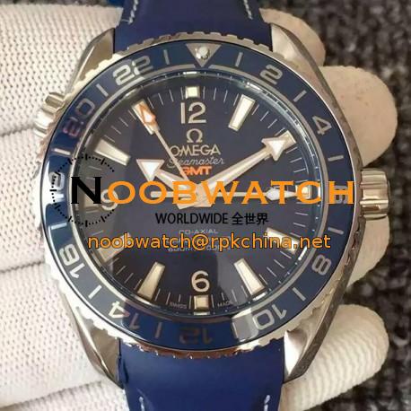 Replica Omega Seamaster Planet Ocean GMT Stainless Steel Blue Dial Swiss 8605