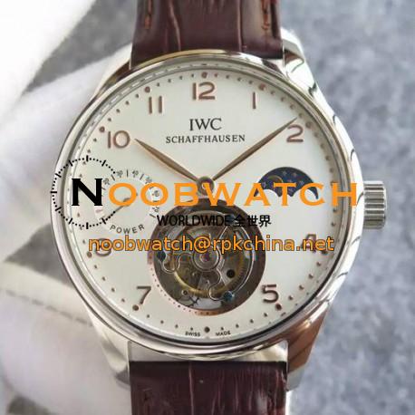 Replica IWC Portuguese Regulateur Tourbillon Stainless Steel White Dial Gold Markers Swiss Tourbillon