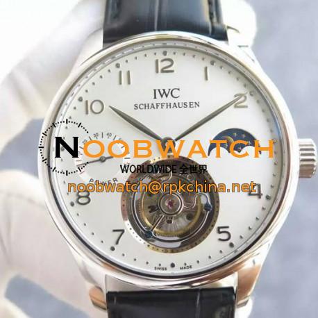 Replica IWC Portuguese Regulateur Tourbillon Stainless Steel White Dial Steel Markers Swiss Tourbillon