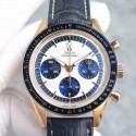 Replica Omega Speedmaster Moonwatch Limited Edition Rose Gold White & Blue Dial Swiss 1861