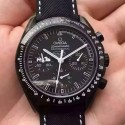 Replica Omega Speedmaster Moonwatch Anniversary Silver Snoopy PVD Black Dial Swiss 9300