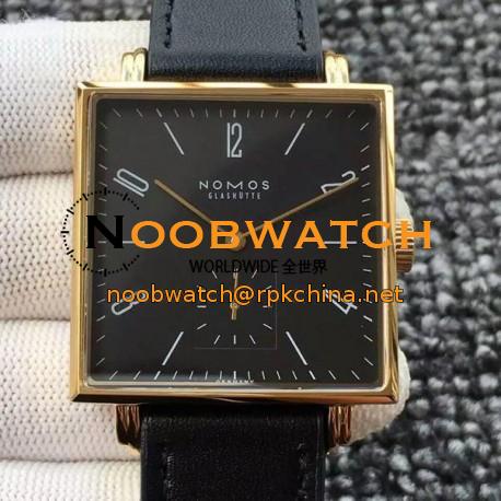 Replica Nomos Tangente Square Yellow Gold Black Dial German Alpha