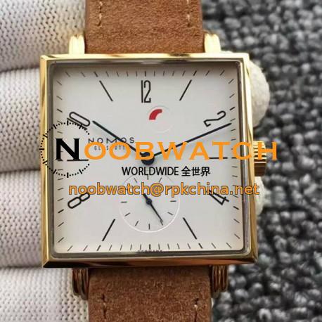 Replica Nomos Tangente Square Yellow Gold White Dial German Alpha