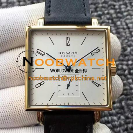 Replica Nomos Tangente Square Yellow Gold White Dial German Alpha