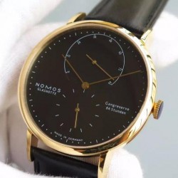 Replica Nomos Lambda Yellow Gold Black Dial German DUW 1001