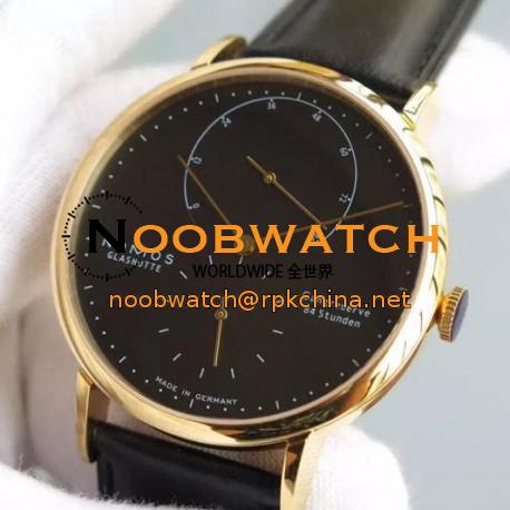 Replica Nomos Lambda Yellow Gold Black Dial German DUW 1001