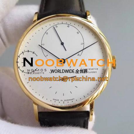 Replica Nomos Lambda Yellow Gold White Dial German DUW 1001