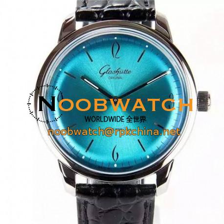 Replica Glashutte Senator Sixties Stainless Steel Blue Dial Swiss Caliber 39-52