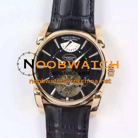 Replica Parmigiani Fleurier Tonda Tourbillon Rose Gold Black Dial Swiss Tourbillon