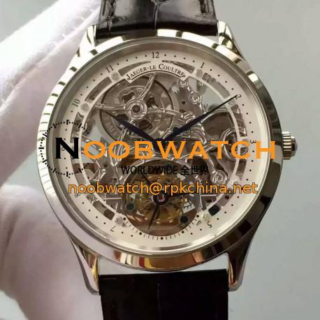 Replica Jaeger-LeCoultre Master Ultra Thin Tourbillon Stainless Steel White & Skeleton Dial Swiss Tourbillon