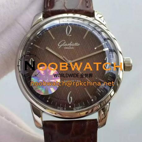 Replica Glashutte Senator Sixties Stainless Steel Brown Dial Swiss Caliber 39-52