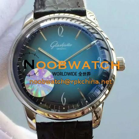 Replica Glashutte Senator Sixties Stainless Steel Blue Dial Swiss Caliber 39-52