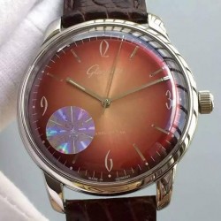 Replica Glashutte Senator Sixties Stainless Steel Red Dial Swiss Caliber 39-52