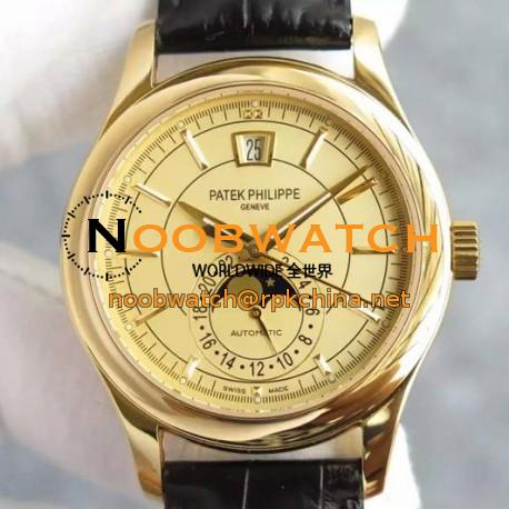 Replica Patek Philippe Annual Calendar 5205 Rose Gold Gold Dial Swiss 324