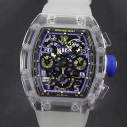 Replica Richard Mille RM011-FM Shappire Blue & Skeleton Dial Swiss 7750