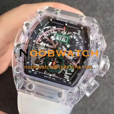 Replica Richard Mille RM011-01 R Mancini Shappire Black & Skeleton Dial Swiss 7750