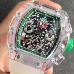 Replica Richard Mille RM011-FM Shappire Green & Skeleton Dial Swiss 7750