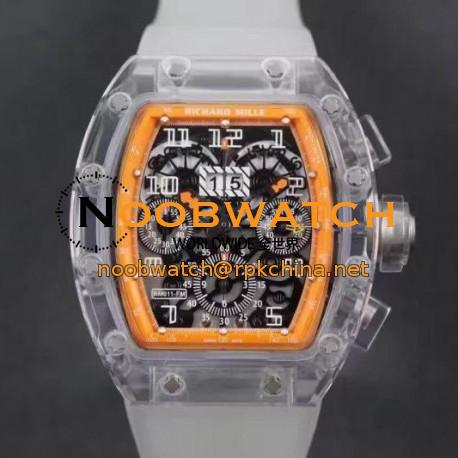 Replica Richard Mille RM011-FM Shappire Orange & Skeleton Dial Swiss 7750