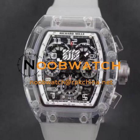 Replica Richard Mille RM011-FM Shappire White & Skeleton Dial Swiss 7750