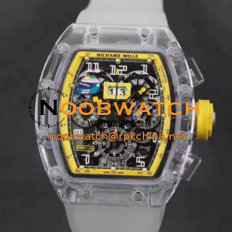 Replica Richard Mille RM011-FM Shappire Yellow & Skeleton Dial Swiss 7750