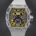 Replica Richard Mille RM011-FM Shappire Black & Yellow Skeleton Dial Swiss 7750