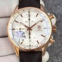 Replica Tag Heuer Carrera Calibre 1887 Rose Gold White Dial Swiss 1887