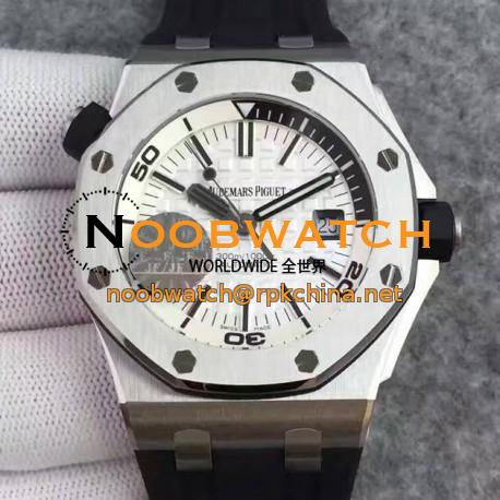 Replica Audemars Piguet Royal Oak Offshore Diver 15710 Stainless Steel White Dial Swiss 3120