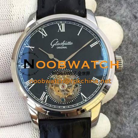 Replica Glashutte Original Senator Excellence Tourbillon Stainless Steel Black Dial Swiss Tourbillon