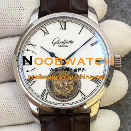 Replica Glashutte Original Senator Excellence Tourbillon Stainless Steel White Dial Swiss Tourbillon