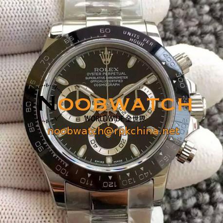 Replica Rolex Daytona Cosmograph 116500LN JH Stainless Steel Black Dial Swiss 4130 Run 6@SEC