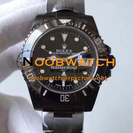 Replica Rolex Submariner Date 116610LN Mastermind JF PVD Black Dial Swiss 2836-2