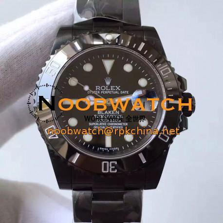 Replica Rolex Submariner Date 116610LN Blaken JF PVD Black Dial Swiss 2836-2