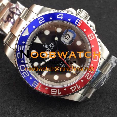 Replica Rolex GMT-Master II 116719BLRO BP Stainless Steel Black Dial Swiss 3186