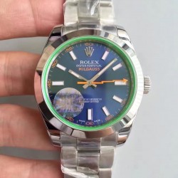 Replica Rolex Milgauss 116400GV JF Stainless Steel Blue Dial Swiss 2836-2