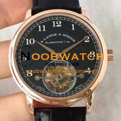 Replica A. Lange & Sohne 1815 Tourbillon 730.032 Rose Gold Black Dial Swiss L102.1