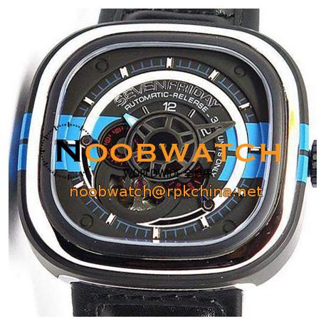 Replica SevenFriday P3 BB PVD Black & Blue Dial Miyota 82S7