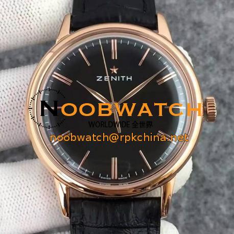 Replica Zenith Elite 6150 18.2270.6150/01.C498 Rose Gold Black Dial Swiss Elite 6150