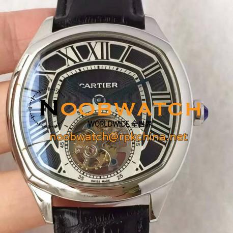 Replica Drive De Cartier Tourbillon W4100013 JF Stainless Steel Black Dial Swiss Tourbillon 9452MC