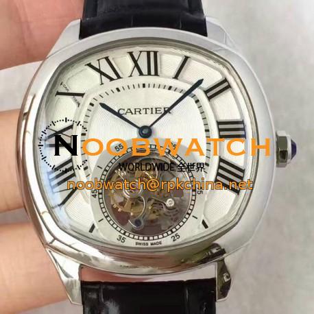 Replica Drive De Cartier Tourbillon W4100013 JF Stainless Steel White Dial Swiss Tourbillon 9452MC