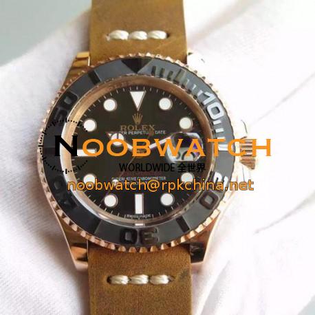 Replica Rolex Yacht-Master 40 116655 BP Rose Gold Black Dial Swiss 2836-2